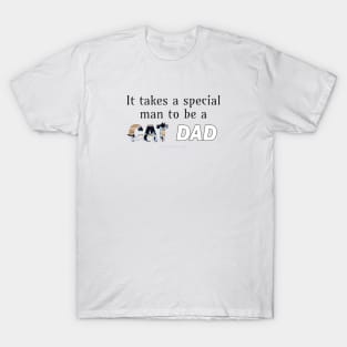 It takes a special man to be a cat dad - black and white cat oil painting word art T-Shirt